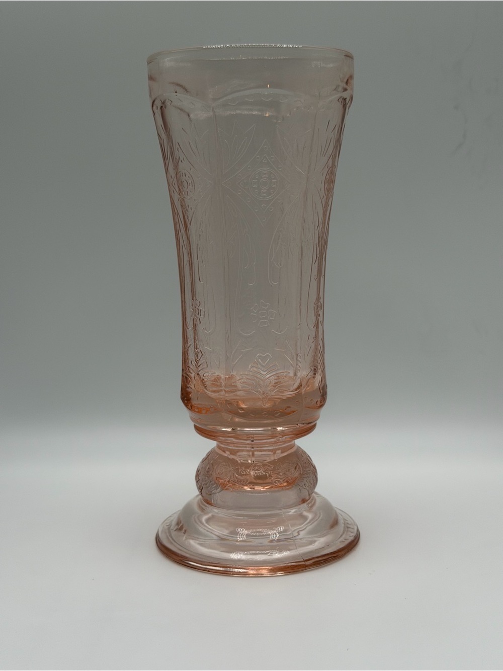 Vintage Indiana Glass Pink Pedestal Vase